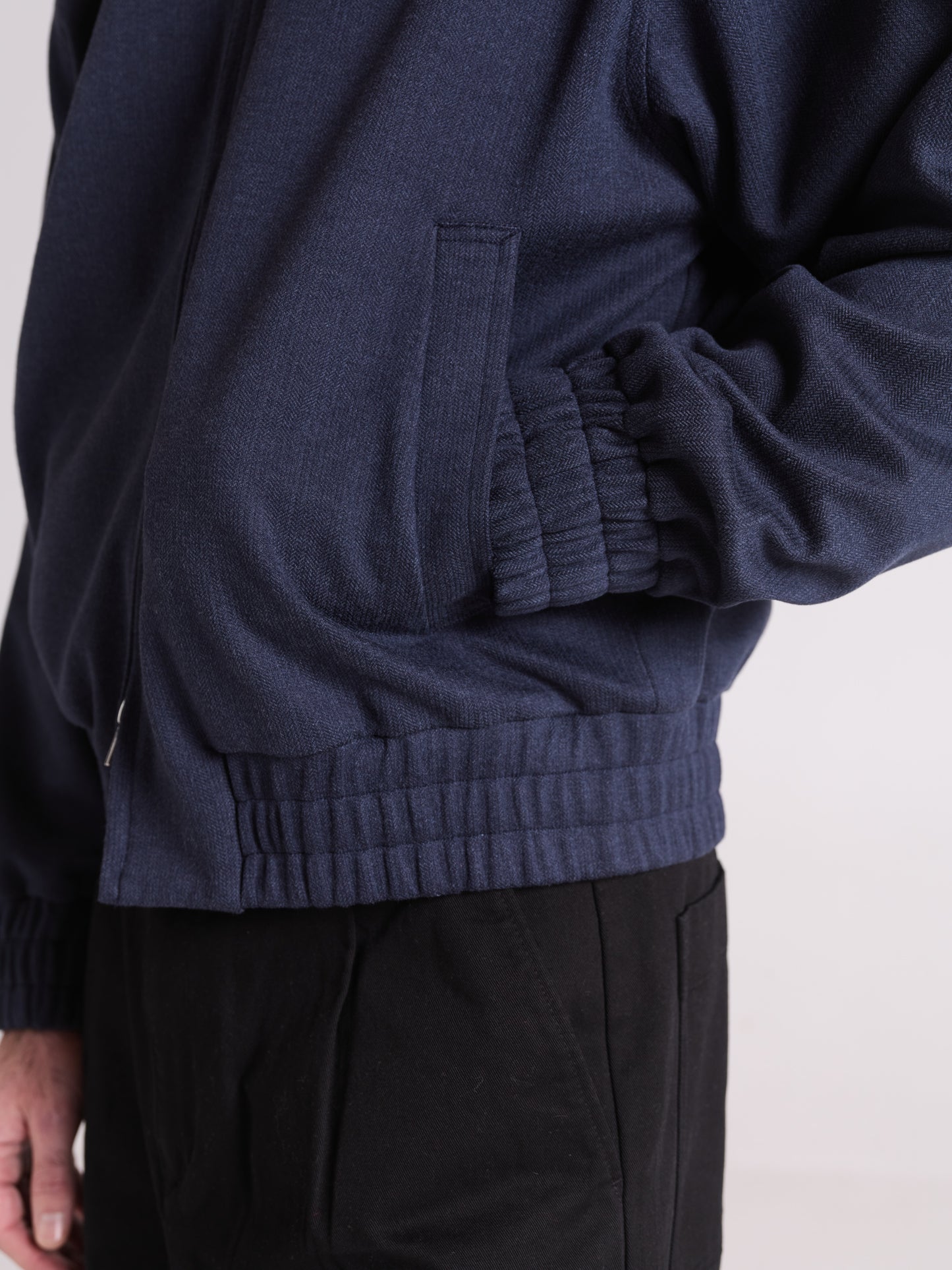 HERRINGBONE BLOUSON | MARINE NAVY