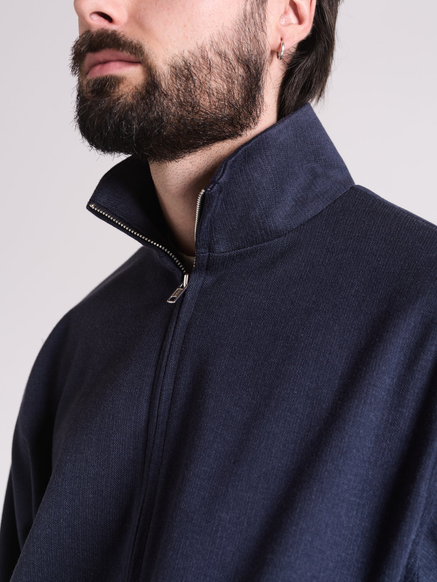HERRINGBONE BLOUSON | MARINE NAVY