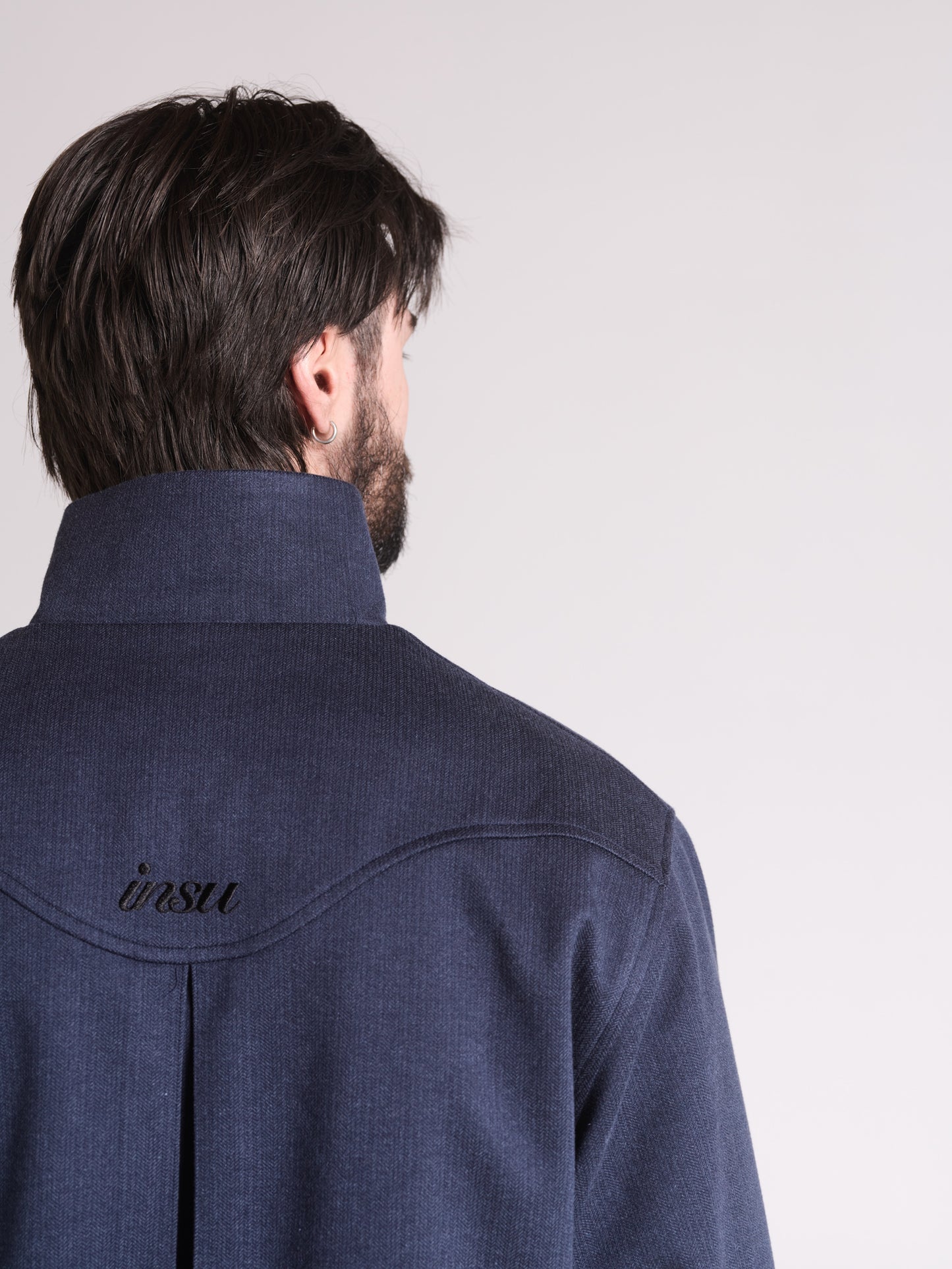HERRINGBONE BLOUSON | MARINE NAVY