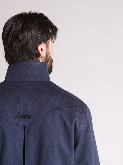 HERRINGBONE BLOUSON | MARINE NAVY