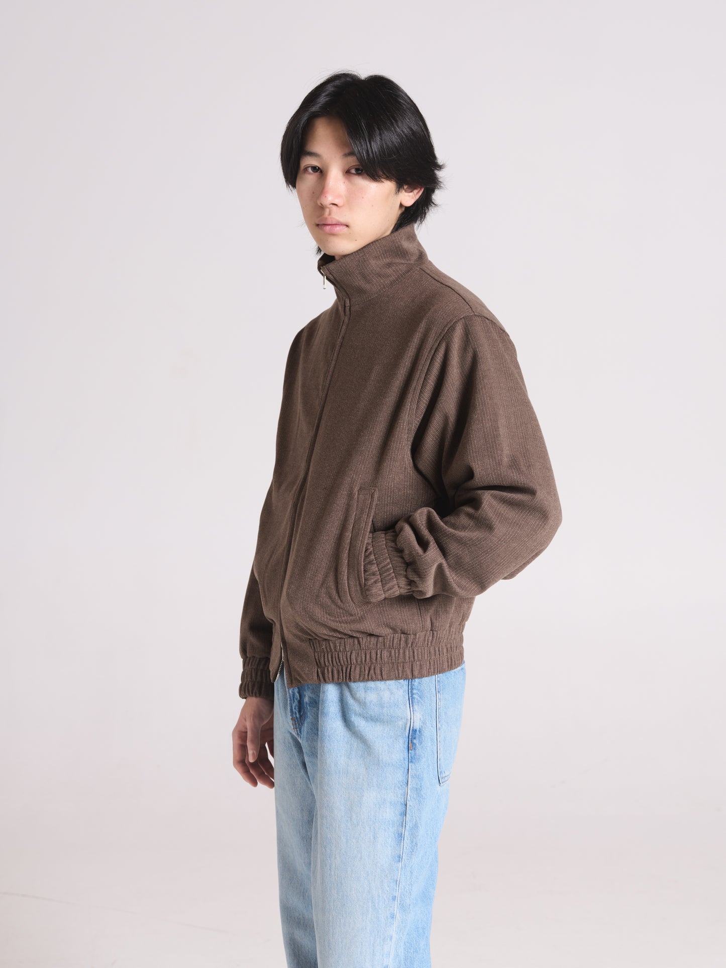 HERRINGBONE BLOUSON | MOCHA BROWN