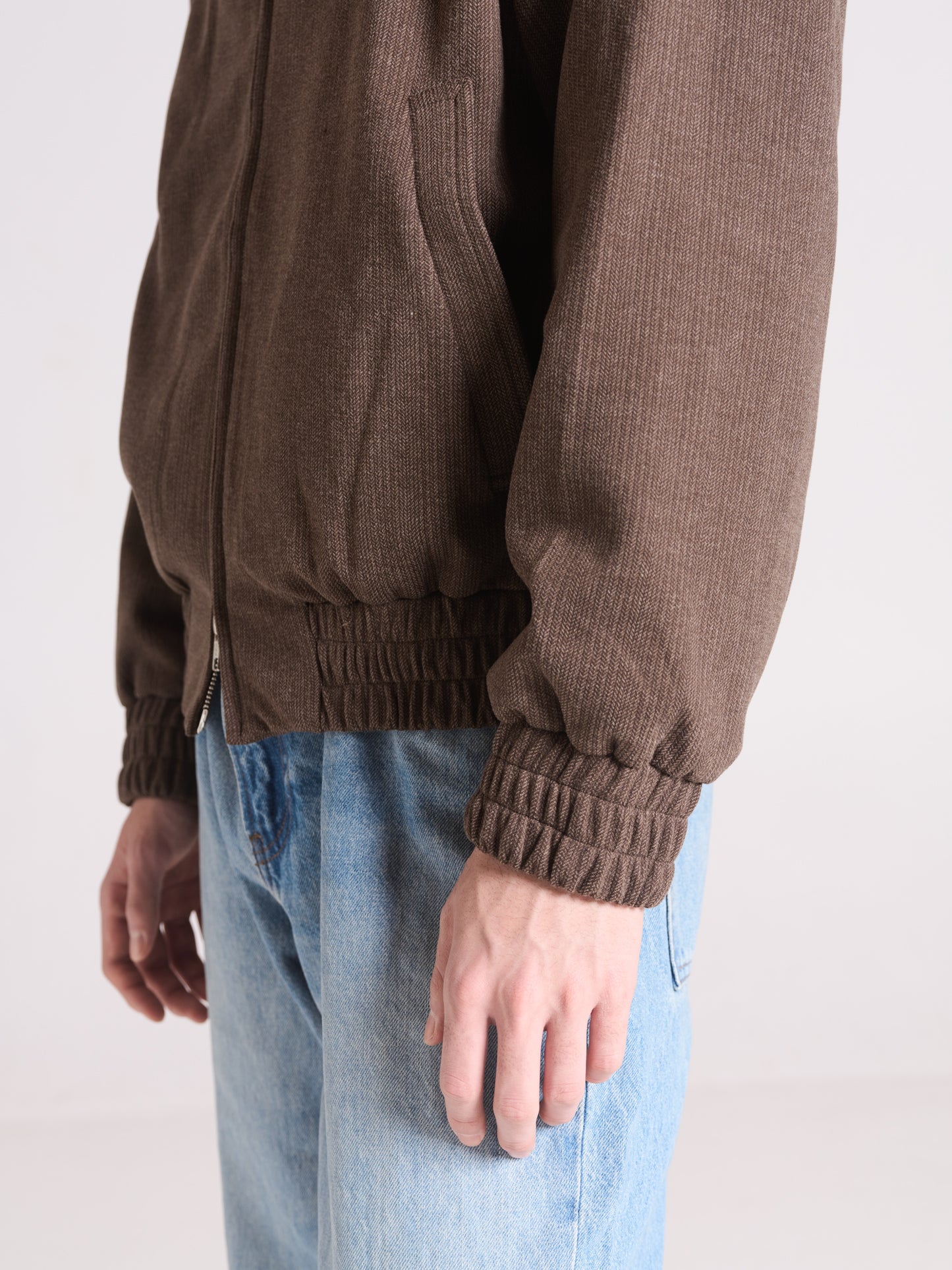 HERRINGBONE BLOUSON | MOCHA BROWN