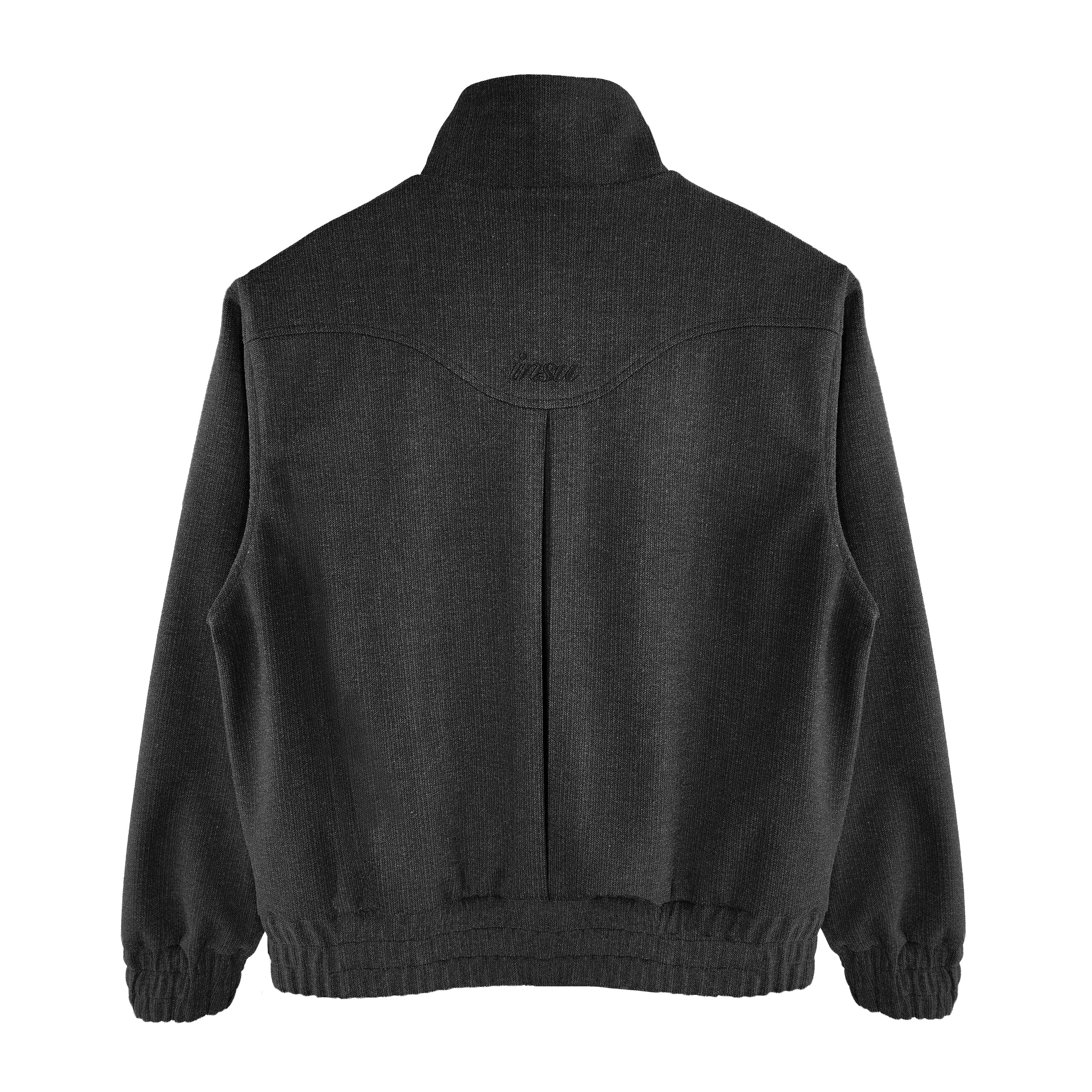 HERRINGBONE DUAL ZIP BLOUSON | MIDNIGHT – INSU