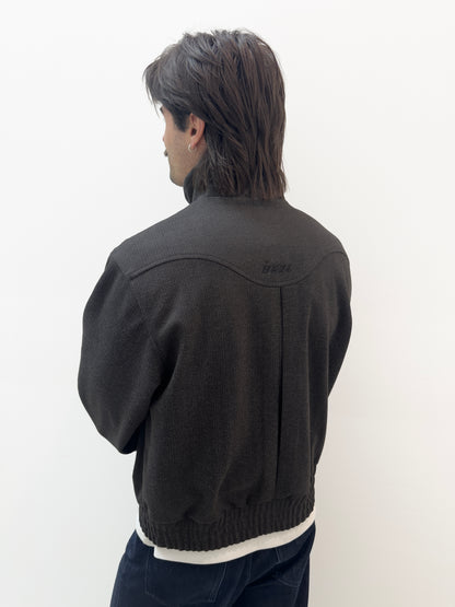 HERRINGBONE DUAL ZIP BLOUSON | MIDNIGHT