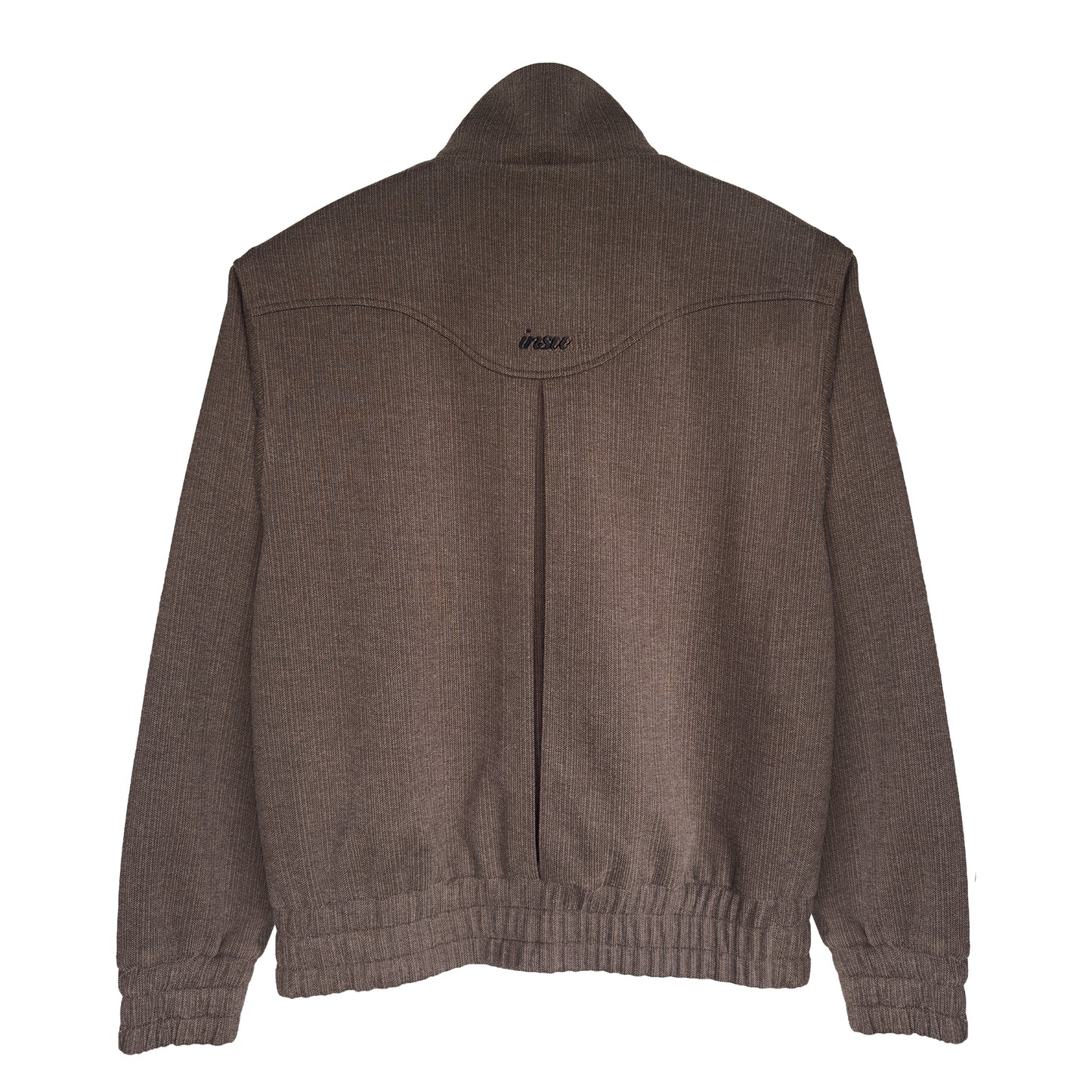 HERRINGBONE DUAL ZIP BLOUSON | BROWN