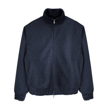 HERRINGBONE BLOUSON | MARINE NAVY