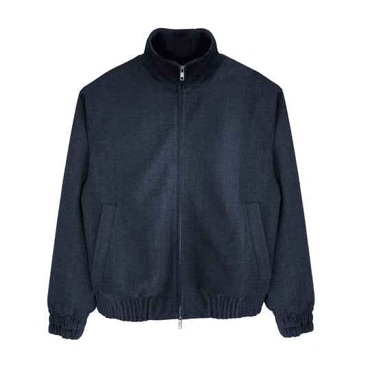 HERRINGBONE BLOUSON | MARINE NAVY